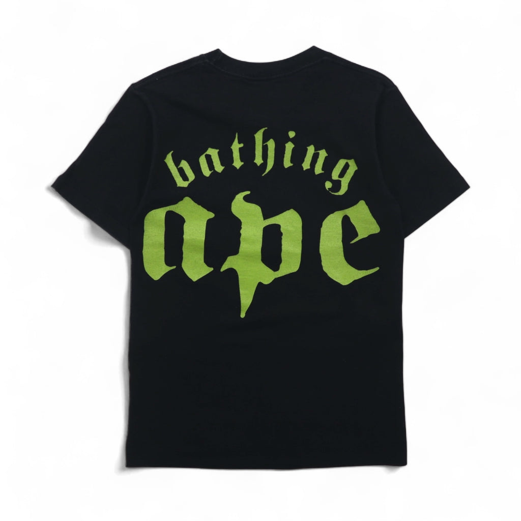 A Bathing Ape ロゴプリント Tシャツ XS ブラック コットン 両面プリント 日本製