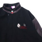 CANADA SPORTSWEAR Made in Canada Leather Sleeve Stadium Jacket XL Black Wool Leather Embroidery PEACE HILLS