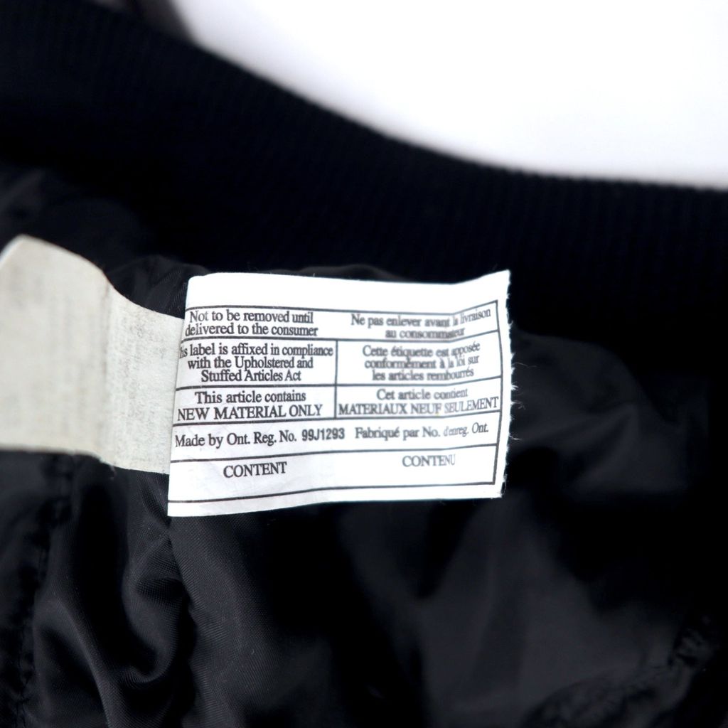 CANADA SPORTSWEAR Made in Canada Leather Sleeve Stadium Jacket XL Black Wool Leather Embroidery PEACE HILLS