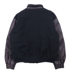 CANADA SPORTSWEAR Made in Canada Leather Sleeve Stadium Jacket XL Black Wool Leather Embroidery PEACE HILLS