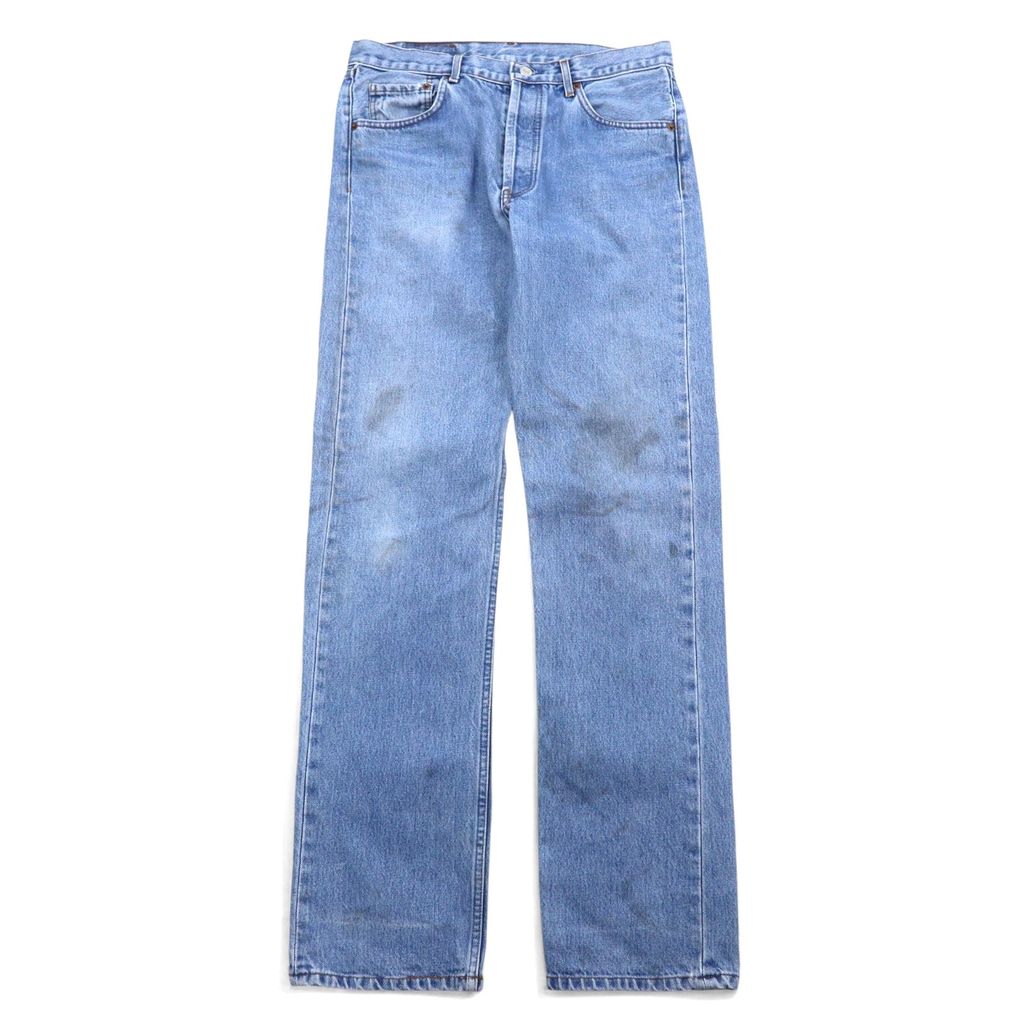 日本然リトテ-古着オンライン-Levi's 90年代 USA製 501 デニムパンツ 32 ブルー コットン ボタンフライ ボタン裏524 501-0125-Levi's 90's USA Made 501 Denim Pants 32 Blue Cotton Button Fly Button Back 524 501-0125