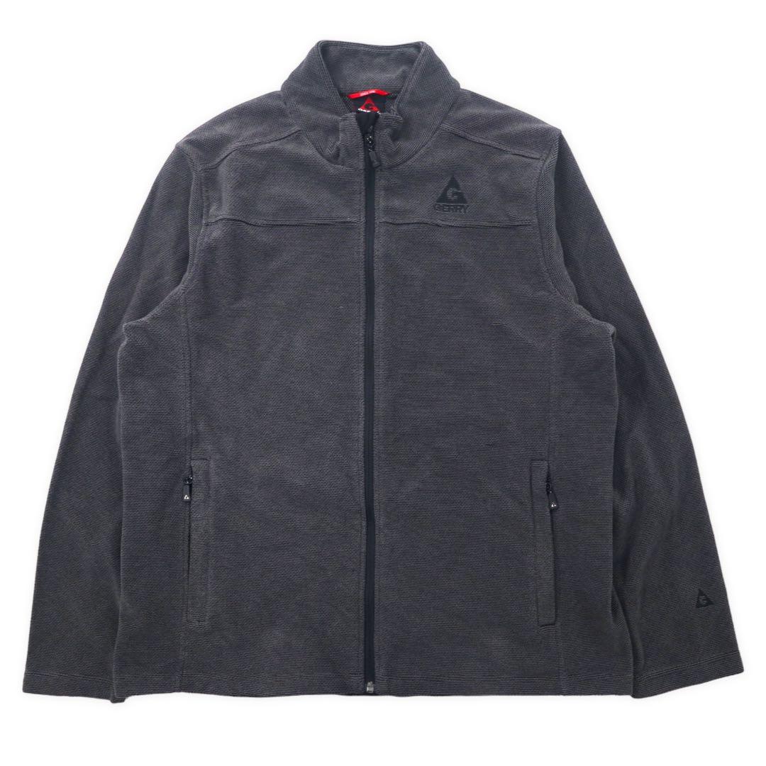 GERRY Full-Zip Thermal Fleece Jacket XL Gray Polyester One Point Logo Embroidery Full-Zip Thermal Fleece Outdoor Jacket 1139586