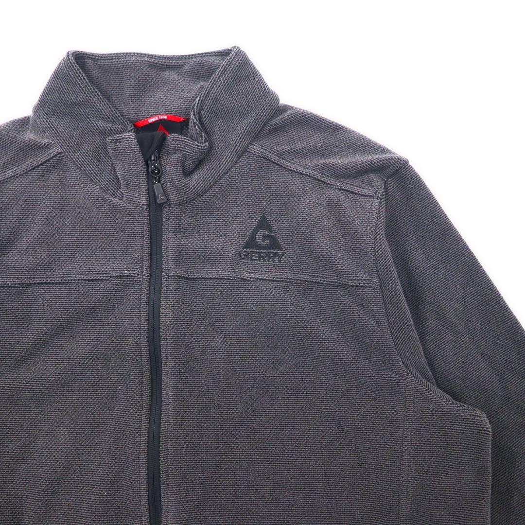 GERRY Full-Zip Thermal Fleece Jacket XL Gray Polyester One Point Logo Embroidery Full-Zip Thermal Fleece Outdoor Jacket 1139586