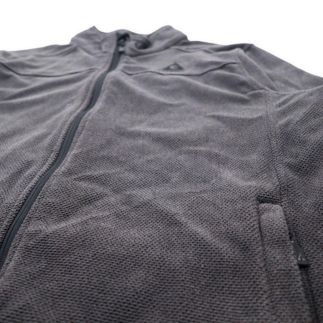 GERRY Full-Zip Thermal Fleece Jacket XL Gray Polyester One Point Logo Embroidery Full-Zip Thermal Fleece Outdoor Jacket 1139586
