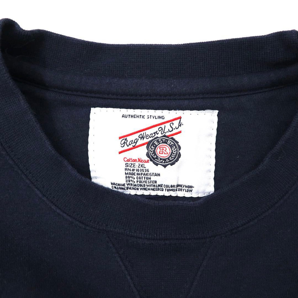 Rag Wear USA Big Size Printed Sweatshirt XXL Navy Cotton BIG COTTON Brushed Back Paki Cotton Key West FLORIDA Front V Made in Pakistan