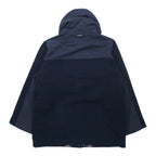 NAUTICA Different Materials Overcoat XL Navy Wool Hood Retractable Double Zip