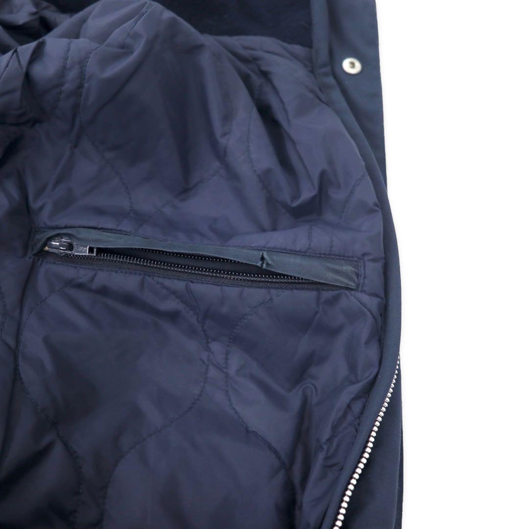 NAUTICA Different Materials Overcoat XL Navy Wool Hood Retractable Double Zip