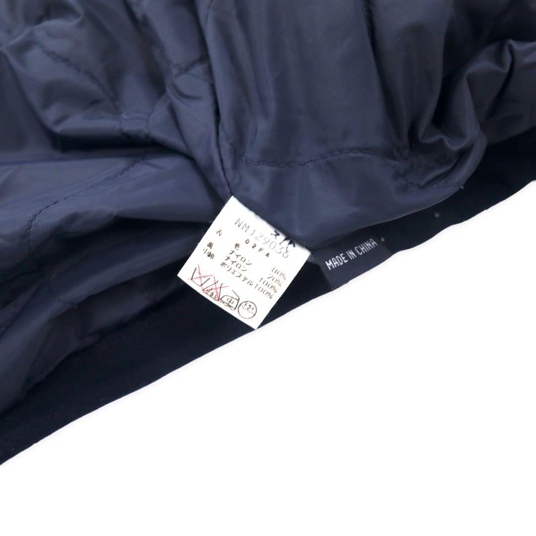 NAUTICA Different Materials Overcoat XL Navy Wool Hood Retractable Double Zip