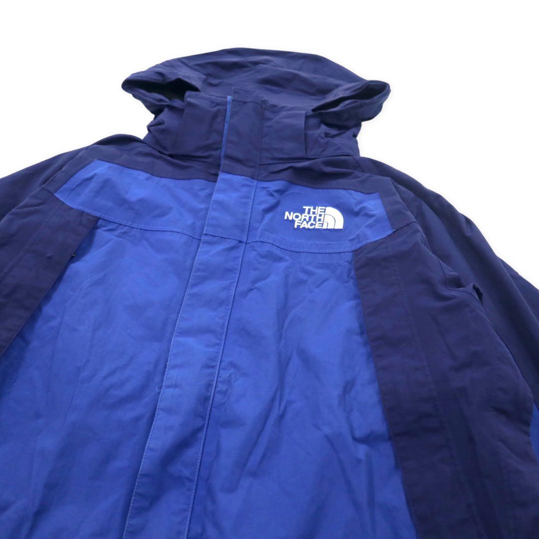 THE NORTH FACE Mountain Parka S Blue Nylon Hood Detachable HYVENT Breathable Waterproof Zip-in Zip Equipped