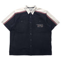 HARLEY DAVIDSON Short Sleeve Work Shirt XL Black Cotton Logo Embroidery