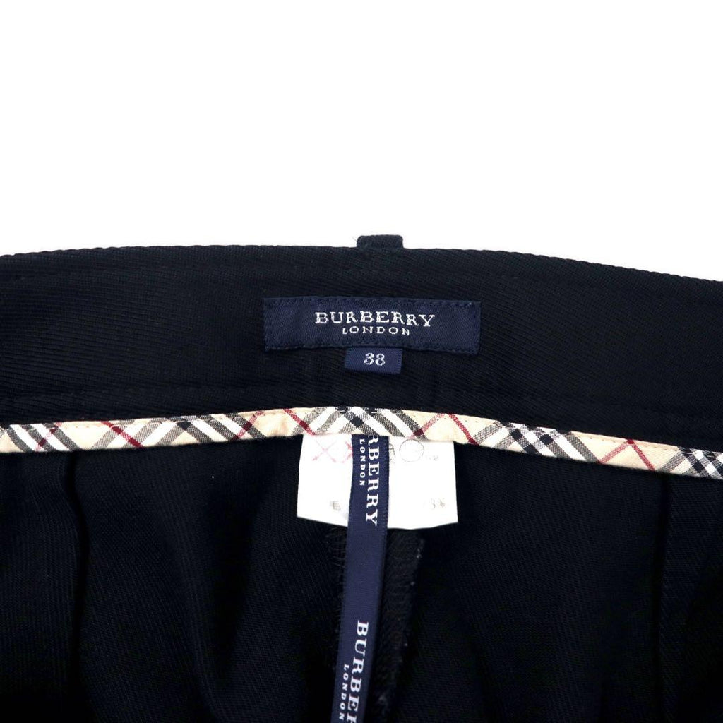 BURBERRY Boot Cut Slack Pants 38 Black Wool Center Press