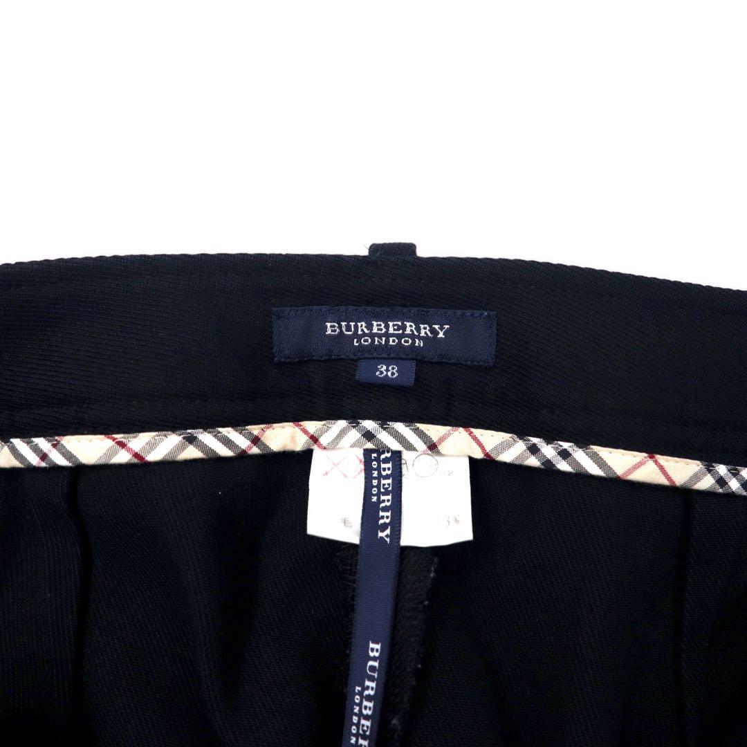 BURBERRY Boot Cut Slack Pants 38 Black Wool Center Press