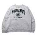 JAN SPORT Made in USA 90's College Print Sweatshirt XXL Gray Cotton Brushed Lining NORFOLK STATE UNIVERSITY Big Size