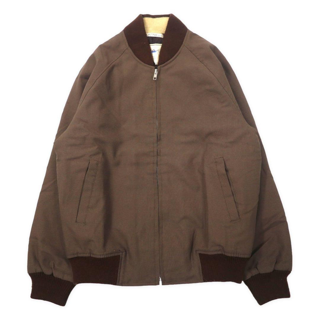 HUNTING JACK 80's Flight Jacket M Brown Polyester Quilted Liner Made in Japan