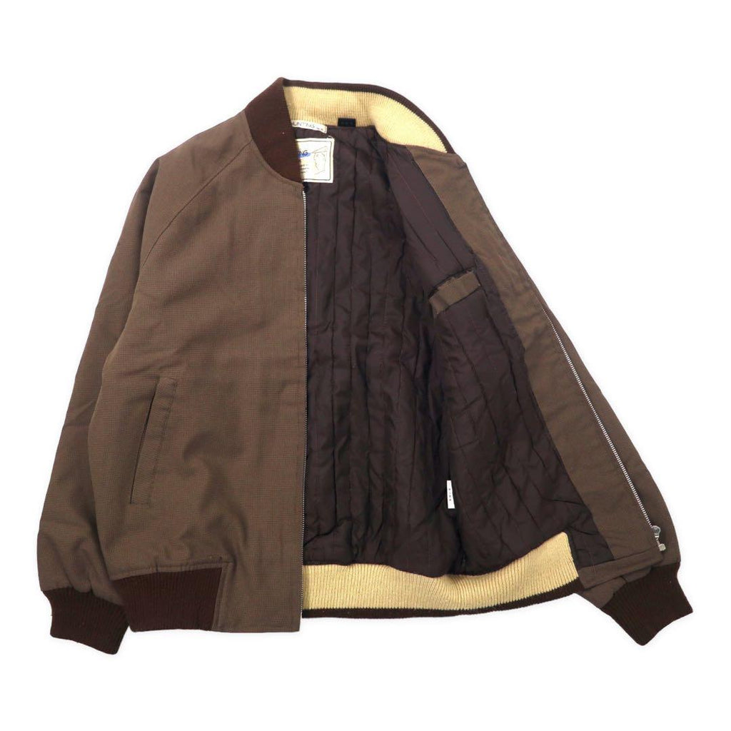 HUNTING JACK 80's Flight Jacket M Brown Polyester Quilted Liner Made in Japan