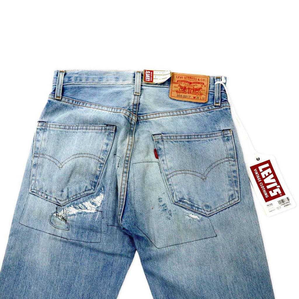 LVC (LEVI'S VINTAGE CLOTHING) 1967 Reprint 505 Denim Pants 28 Blue Big E Repair Processed Selvedge TRESTLES Made in Turkey Unused Item