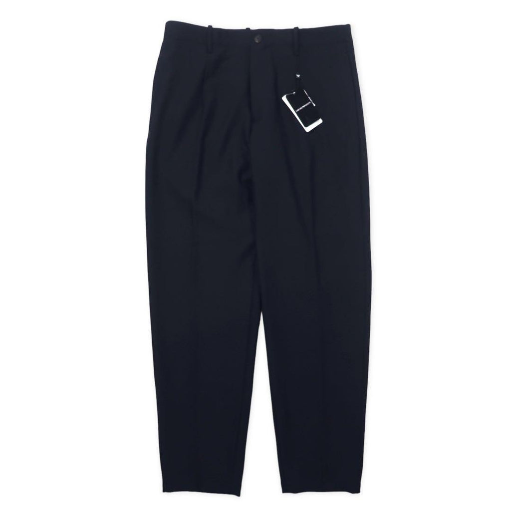 EMPORIO ARMANI Slack Pants 50 Navy Check Polyester Stretch 11P11S 11846 Made in Bulgaria Unused