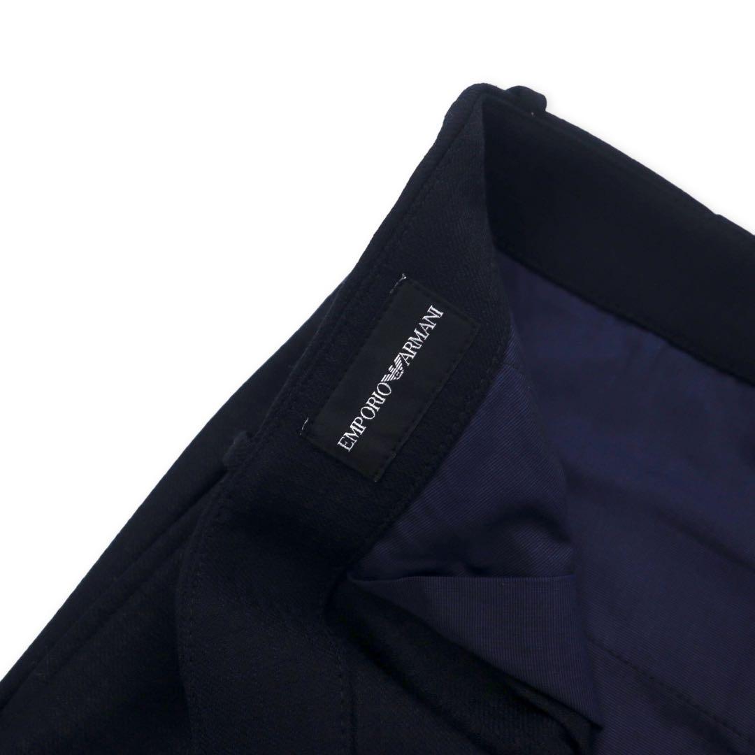 EMPORIO ARMANI Slack Pants 50 Navy Check Polyester Stretch 11P11S 11846 Made in Bulgaria Unused