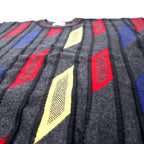 Alba Moda 3D Knit Sweater L Gray All Over Pattern Wool Euro Vintage