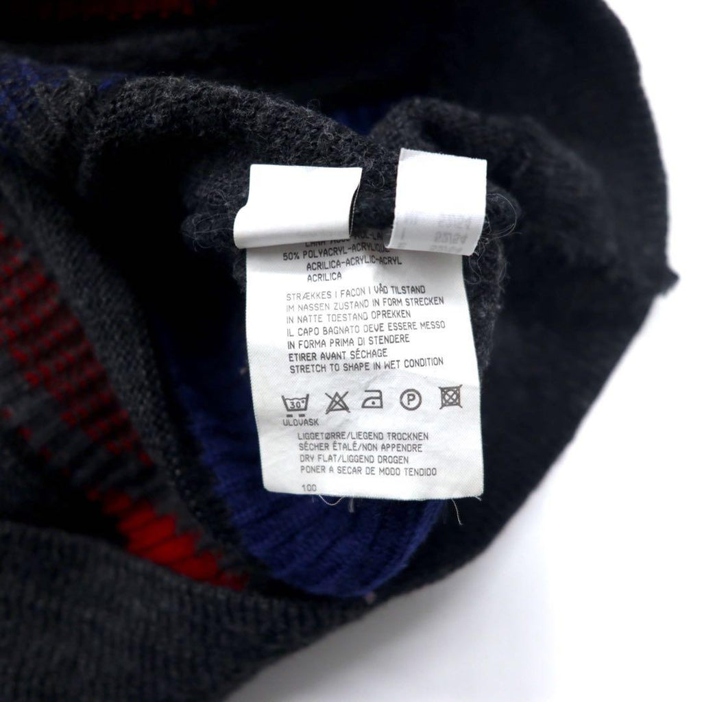 Alba Moda 3D Knit Sweater L Gray All Over Pattern Wool Euro Vintage
