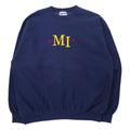 Hanes 90年代 ULTIMATE COTTON カレッジ刺繍 スウェット XL ネイビー コットン 裏起毛 MICHIGAN ビッグサイズ