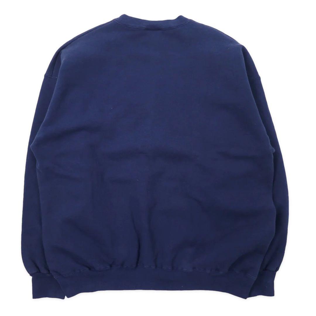 Hanes 90年代 ULTIMATE COTTON カレッジ刺繍 スウェット XL ネイビー コットン 裏起毛 MICHIGAN ビッグサイズ