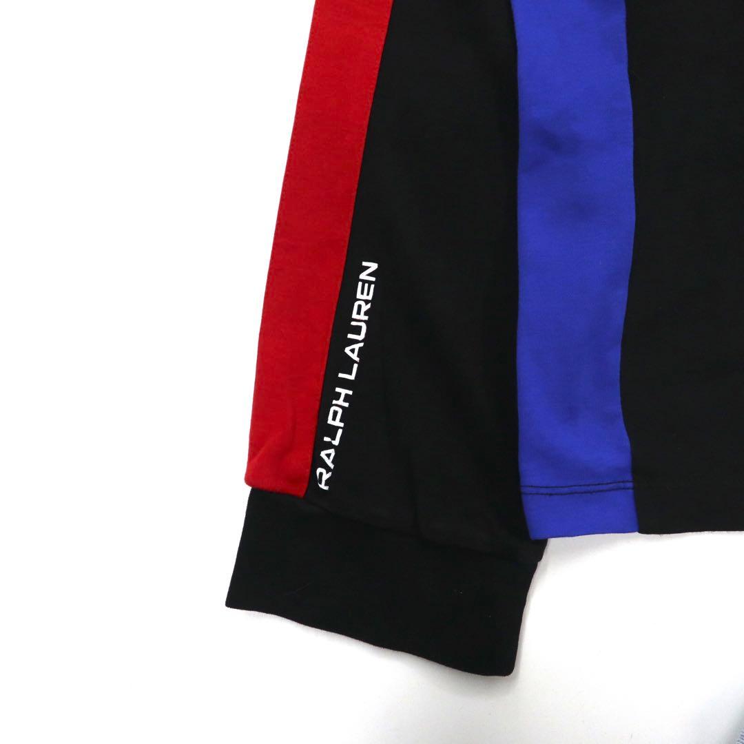 POLO RALPH LAUREN Half Zip Track Shirt XL Black Cotton PIMA SOFT TOUCH Side Line Small Pony Embroidery
