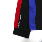 POLO RALPH LAUREN Half Zip Track Shirt XL Black Cotton PIMA SOFT TOUCH Side Line Small Pony Embroidery