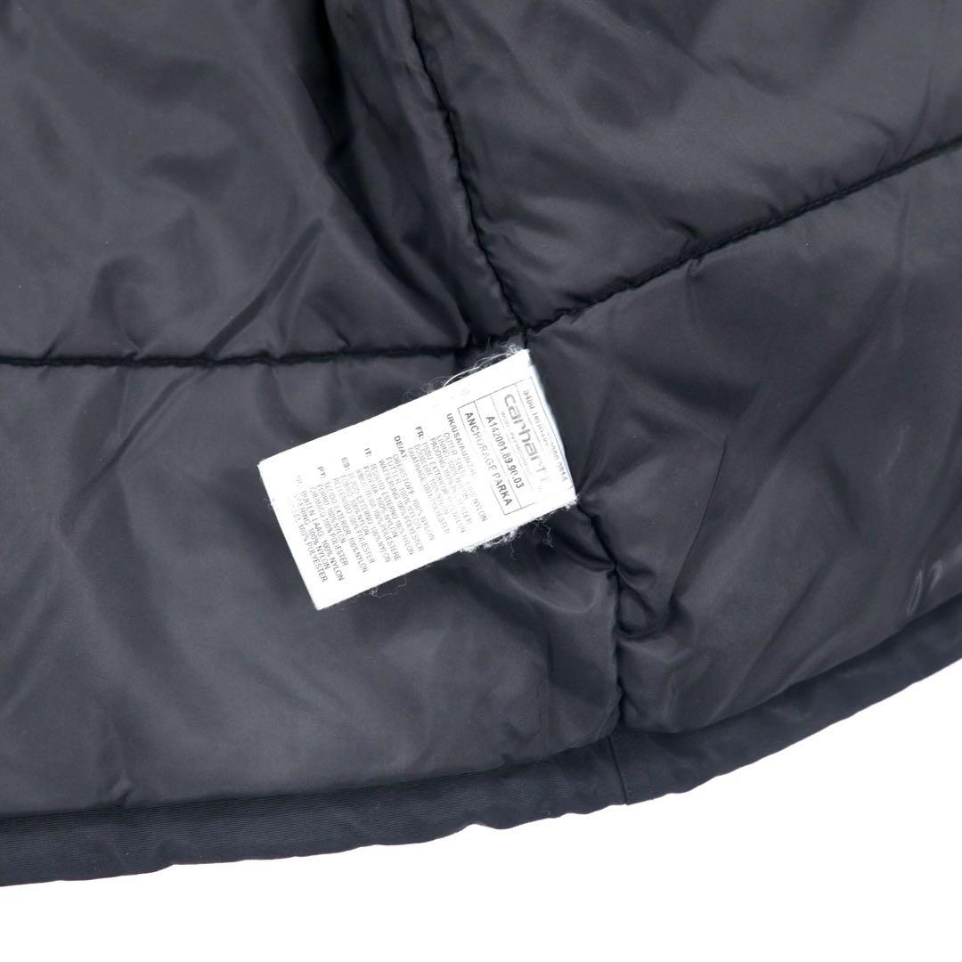 carhartt N-3B Down Jacket L Black Nylon Filling Fur Detachable Drawcord ANCHORAGE PARKA