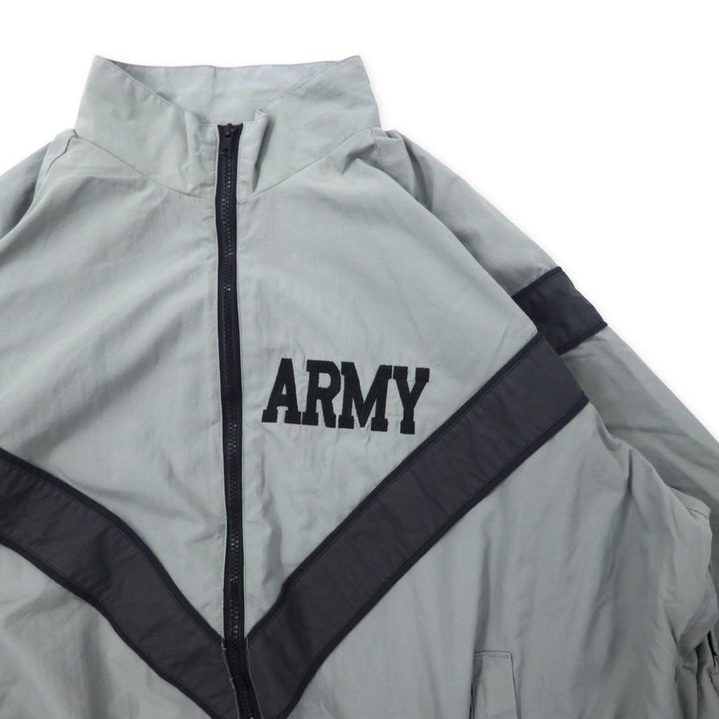 US ARMY 90's IPFU Training Jacket L Gray Nylon Big Size Military Physical Training Jacket 8415-01-465-4670 UNICOR / ALDERSON