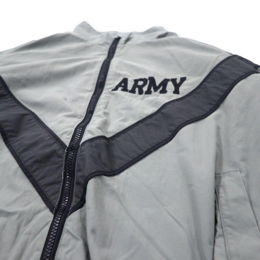 US ARMY 90's IPFU Training Jacket L Gray Nylon Big Size Military Physical Training Jacket 8415-01-465-4670 UNICOR / ALDERSON