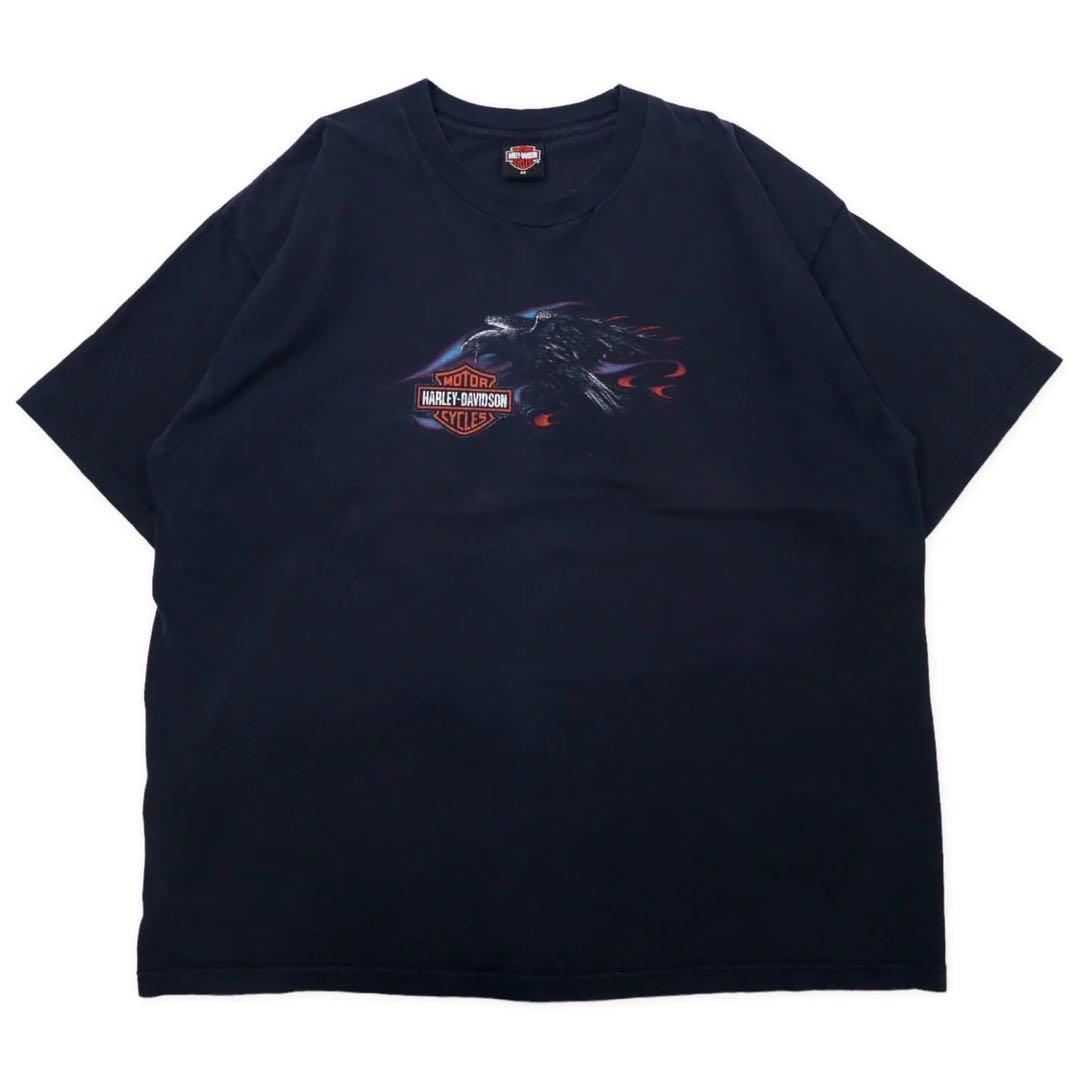 HARLEY DAVIDSON USA logo print T-shirt 3X black cotton SARASOTA FLORIDA double-sided print big size
