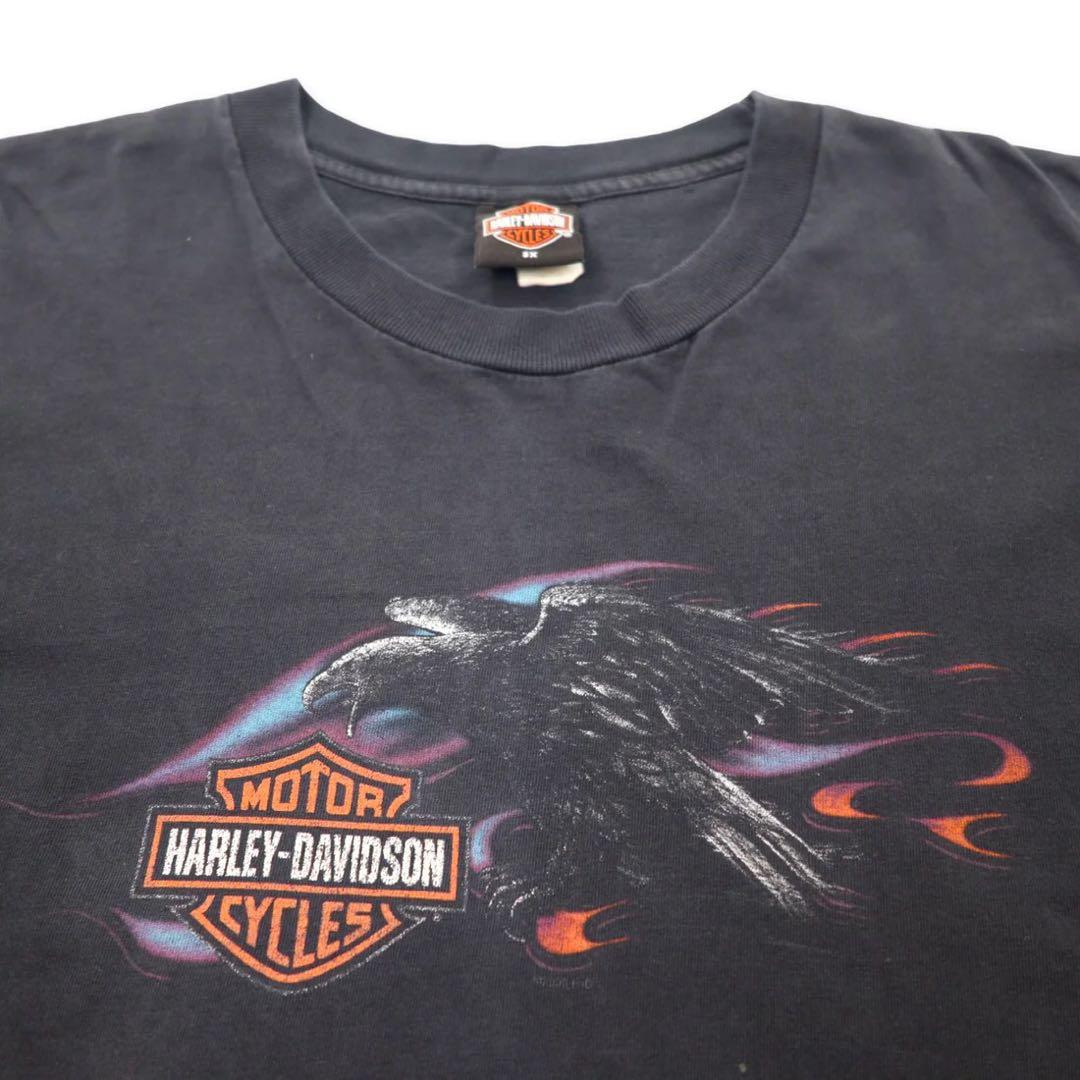 HARLEY DAVIDSON USA logo print T-shirt 3X black cotton SARASOTA FLORIDA double-sided print big size