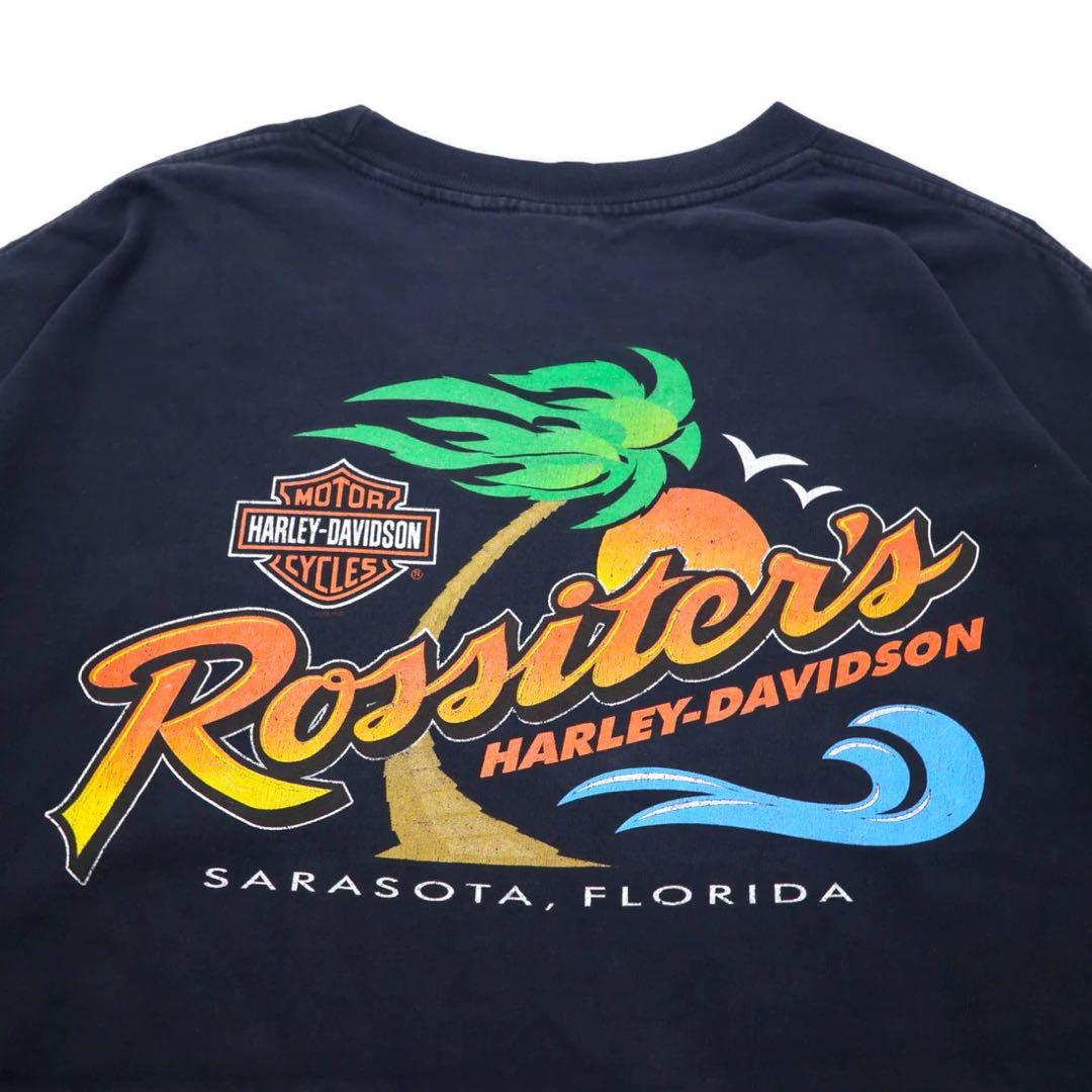 HARLEY DAVIDSON USA logo print T-shirt 3X black cotton SARASOTA FLORIDA double-sided print big size