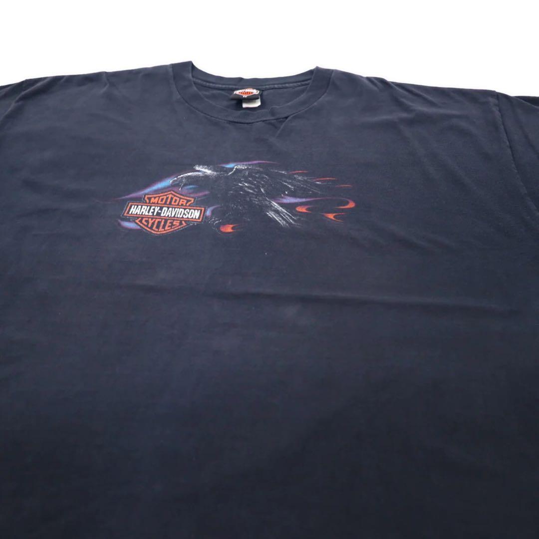 HARLEY DAVIDSON USA logo print T-shirt 3X black cotton SARASOTA FLORIDA double-sided print big size