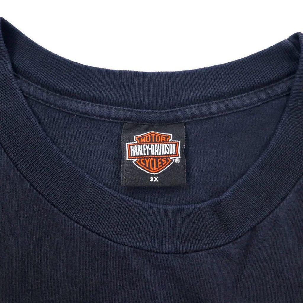 HARLEY DAVIDSON USA logo print T-shirt 3X black cotton SARASOTA FLORIDA double-sided print big size