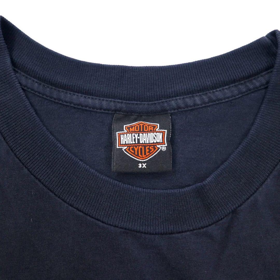 HARLEY DAVIDSON USA logo print T-shirt 3X black cotton SARASOTA FLORIDA double-sided print big size