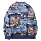 BRINGEN Retro Cardigan L Multicolor Allover Print Polyester