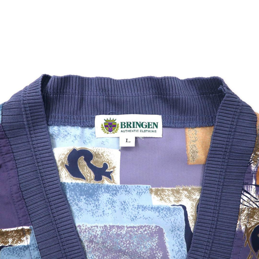 BRINGEN Retro Cardigan L Multicolor Allover Print Polyester