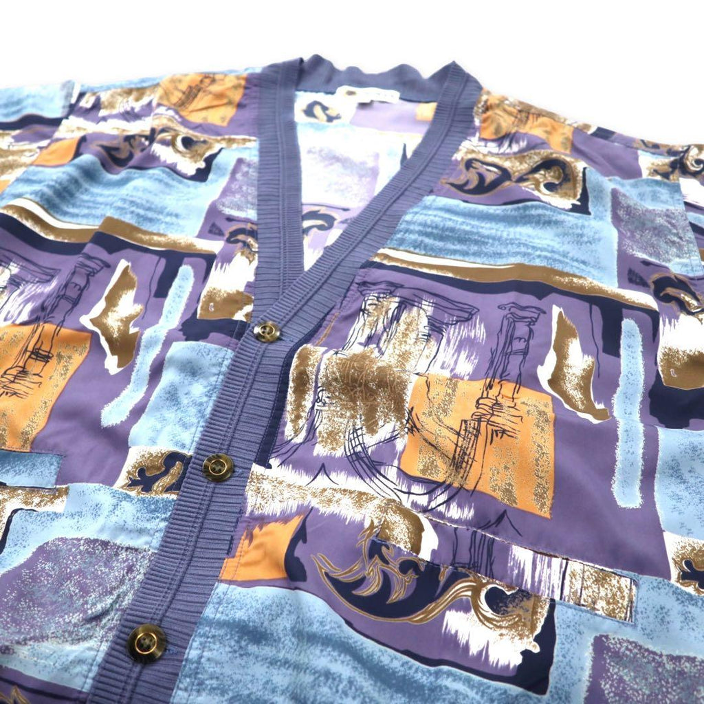 BRINGEN Retro Cardigan L Multicolor Allover Print Polyester
