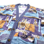 BRINGEN Retro Cardigan L Multicolor Allover Print Polyester