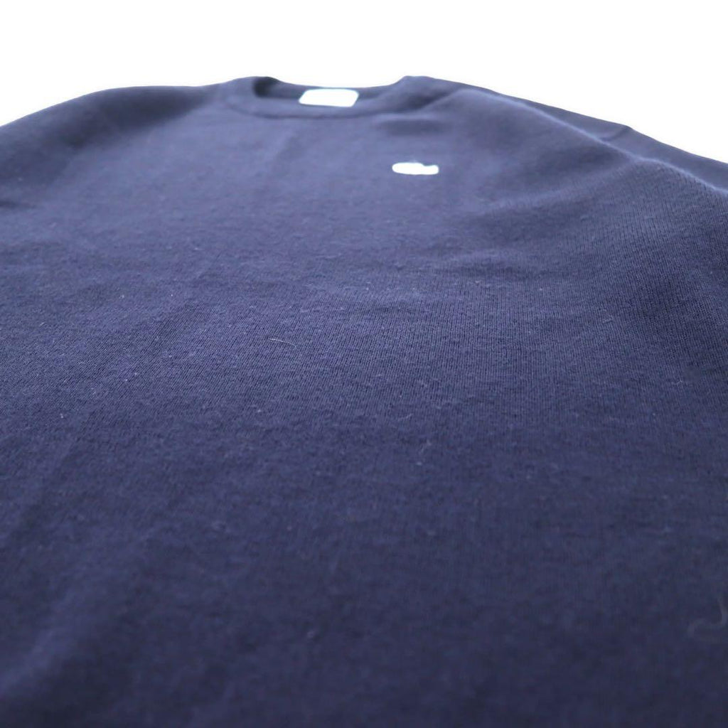 LACOSTE High Gauge Knit Sweater 4 Navy Wool One Point Logo
