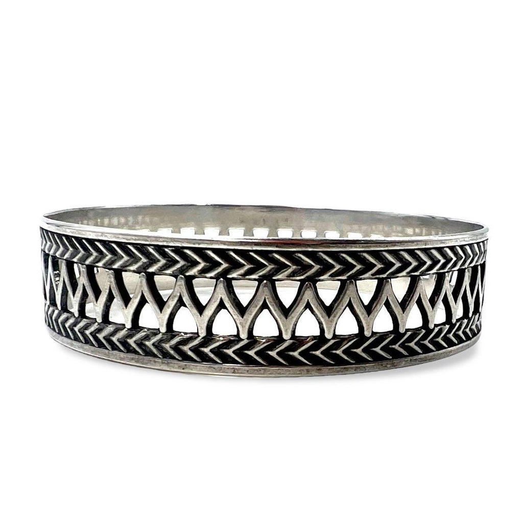 Nordic 80s Vintage Silver Jewelry Finland 1987 Vintage Bracelet Wide Bangle Silver 925