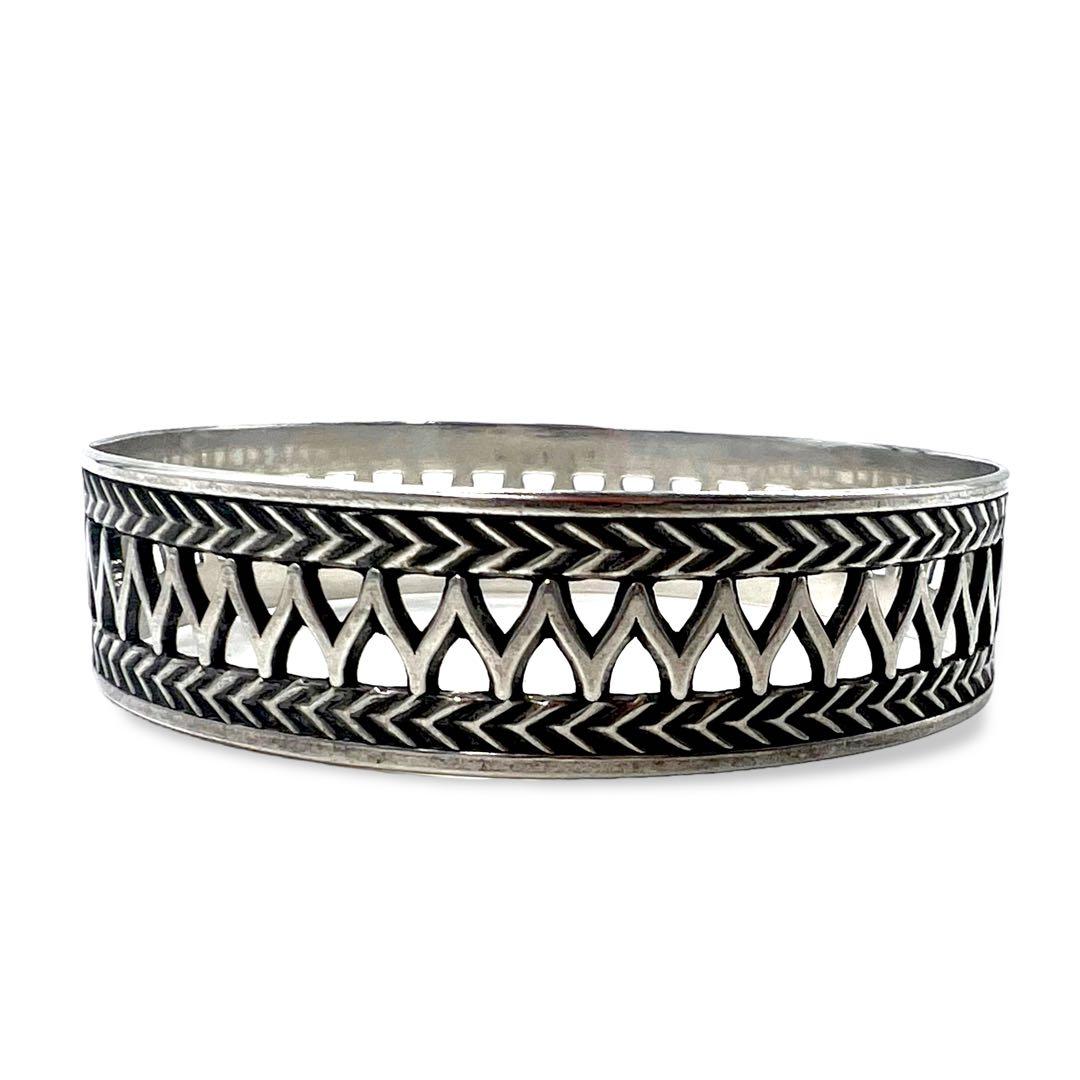 Nordic 80s Vintage Silver Jewelry Finland 1987 Vintage Bracelet Wide Bangle Silver 925