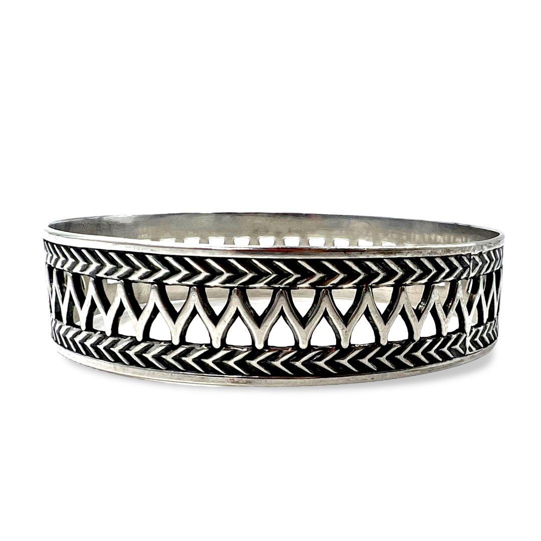 Nordic 80s Vintage Silver Jewelry Finland 1987 Vintage Bracelet Wide Bangle Silver 925
