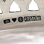 Nordic 80s Vintage Silver Jewelry Finland 1987 Vintage Bracelet Wide Bangle Silver 925