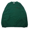 Hanes Made in USA 90's HEAVYWEIGHT Crew Neck Sweat XXL Green Cotton Brushed Back One Point Embroidery TDM TILING INC. Big Size