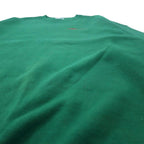 Hanes Made in USA 90's HEAVYWEIGHT Crew Neck Sweat XXL Green Cotton Brushed Back One Point Embroidery TDM TILING INC. Big Size