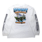 HARLEY DAVIDSON Logo Print Long Sleeve T-Shirt Long T-shirt 2XL White Cotton Double Sided Print Sleeve Logo BEAUMONT, TEXAS Big Size Made in Mexico