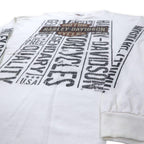 HARLEY DAVIDSON Logo Print Long Sleeve T-Shirt Long T-shirt 2XL White Cotton Double Sided Print Sleeve Logo BEAUMONT, TEXAS Big Size Made in Mexico